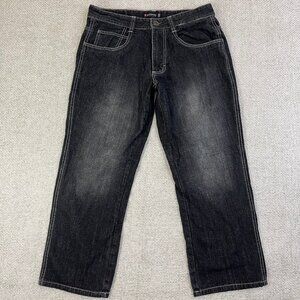SouthPole Jeans Men's 32x32 (Fits 32x31) Black Relaxed Fit Skater Baggy Grunge